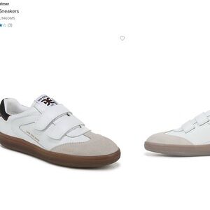 Sam Edelman White, Taupe & Brown Velcro Low-Top Sneakers